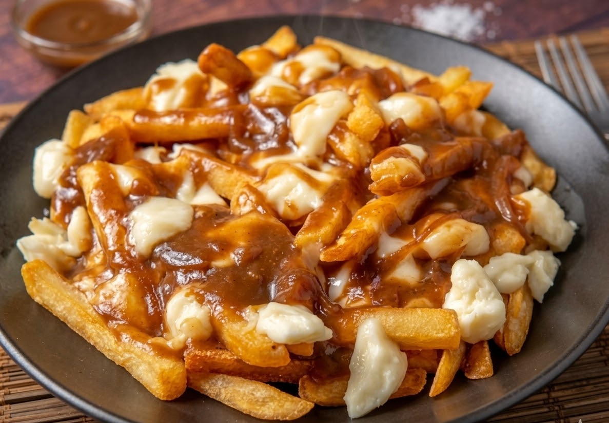 Poutine at Donair and Shawarma House Sherwood Park - crispy fries with gravy and cheese curds